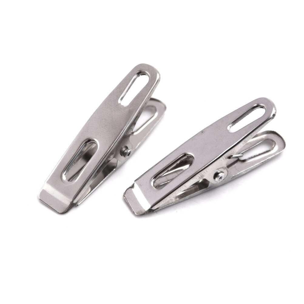 20 Pcs/Lot Stainless Steel Clothes Pegs File Metal Clips For Coat Pants Laundry Drying Hanger Rack Washing Food Sealing Clip