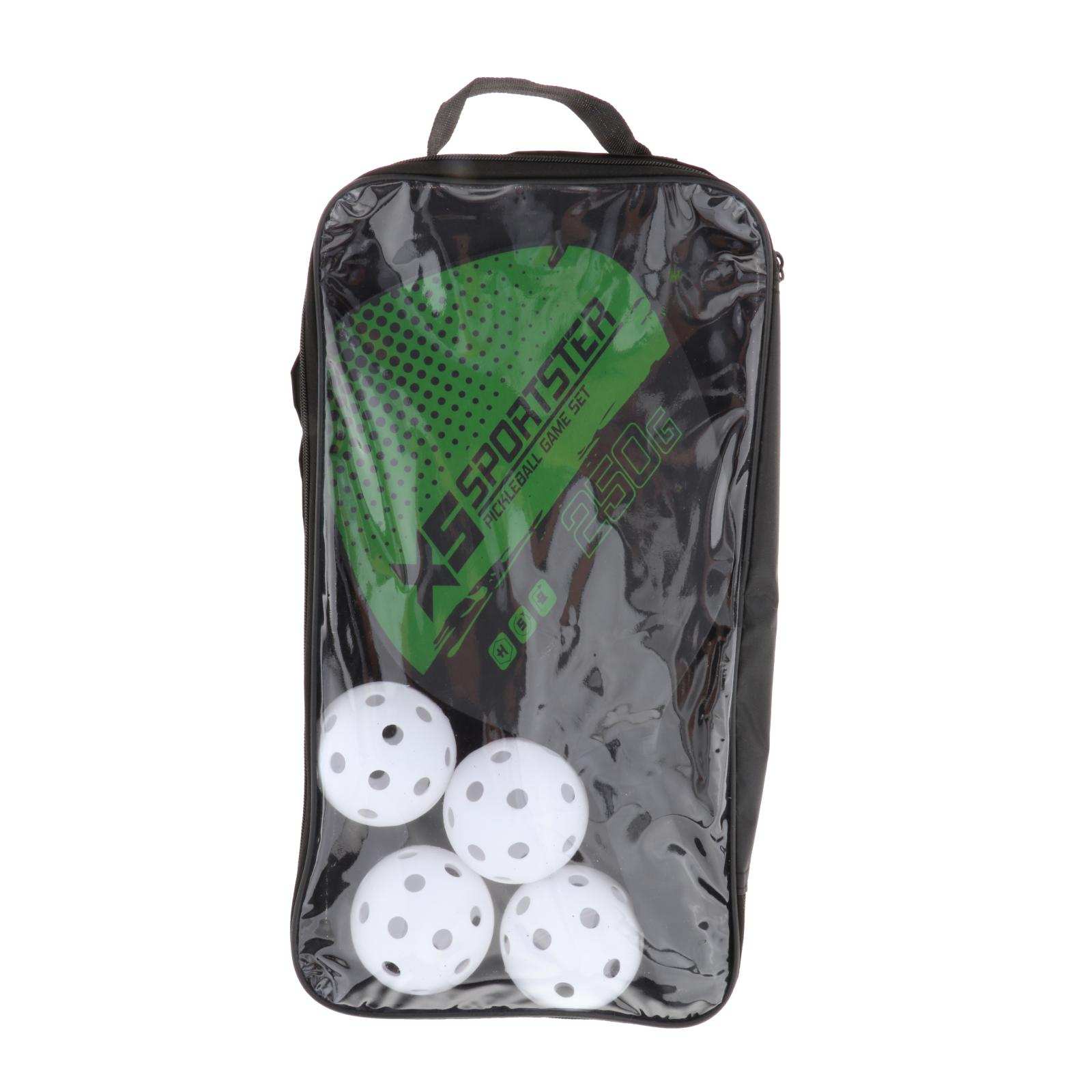 Deluxe Pickleball Paddles Set Includes 2 Rackets 4 Balls And Portable Bag