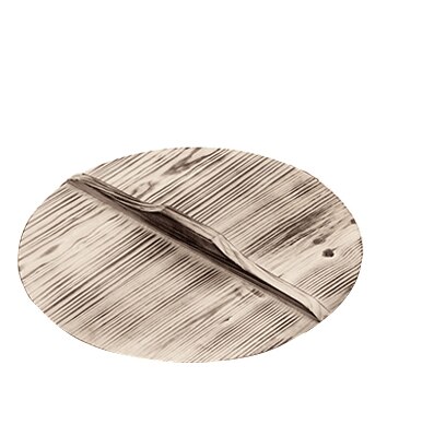 Handmade iron pot 32cm uncoated health wok non-stick pan gas stove induction cooker universal wood cover: Wood cover