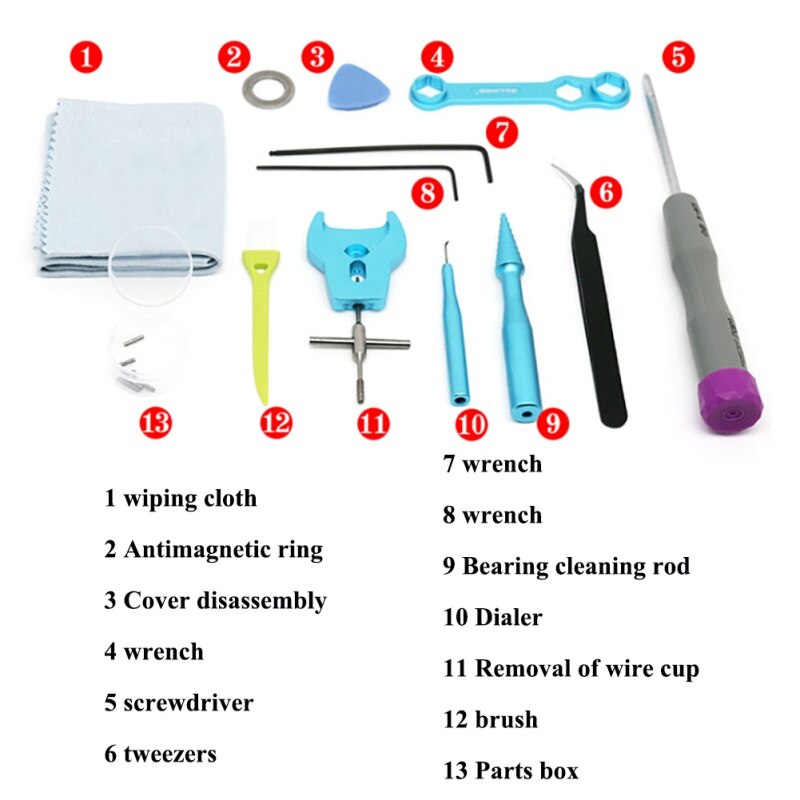 Gør-det-selv fiskehjul reparation værktøj kit baitcasting spinning hjul vedligeholdelse spole demonteringsenhed leje fjern værktøj til fiskeri