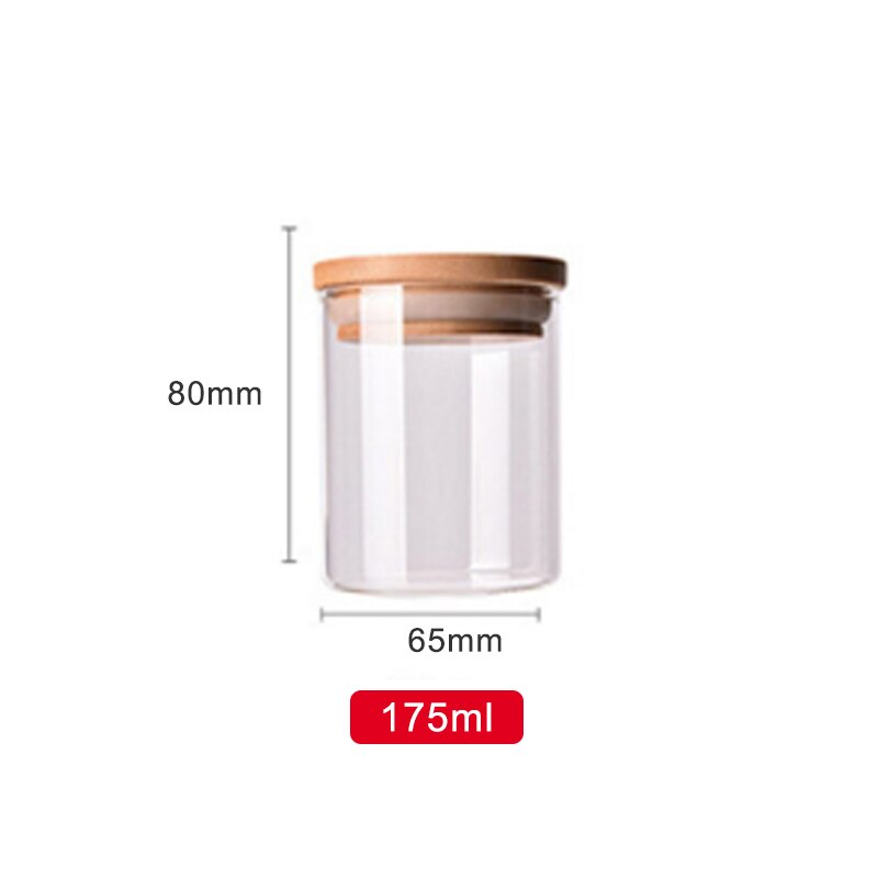 Pot à bonbons pour épices verre récipient Transparent bocaux en verre avec couvercles pot à biscuits pots de cuisine et couvercles petite taille: 175ml