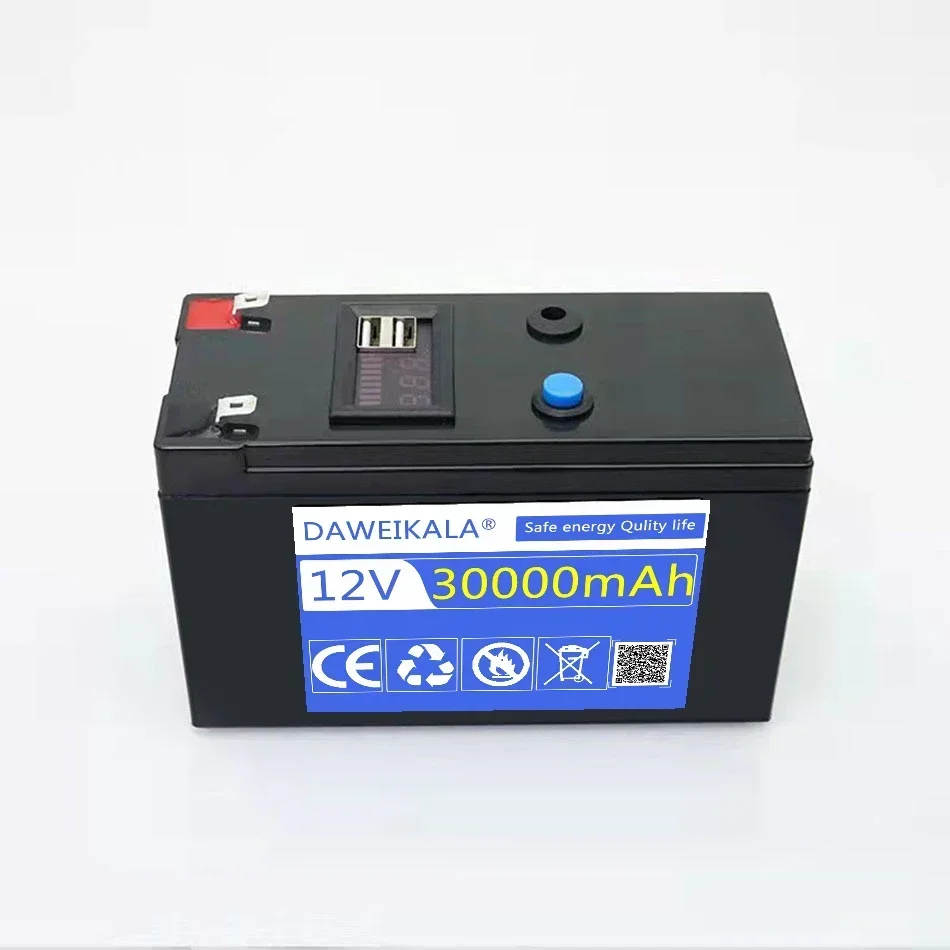 Bateria litowa 12 V 30 Ah 18650 Akumulator do pojazdu elektrycznego zasilanego energią słoneczną LED Akumulator 12,6 V 3A Ładowarka