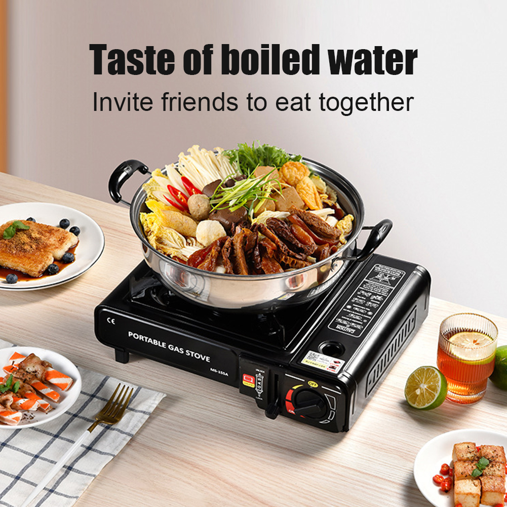 Portable Backpacking Stove Stainless Steel Outdoor Gas Tank Stove with Carry Case Stove Backpacking Stove for Camping Hiking