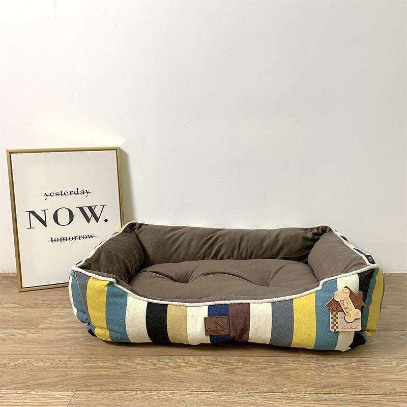 Winter Soft Dog Bed for Large Small Dogs Bed House Kennel Plush Warm Big Dog Beds Sofa Accessories Pet Dogs Beds: Yellow Dog Bed / M 70x50x20cm