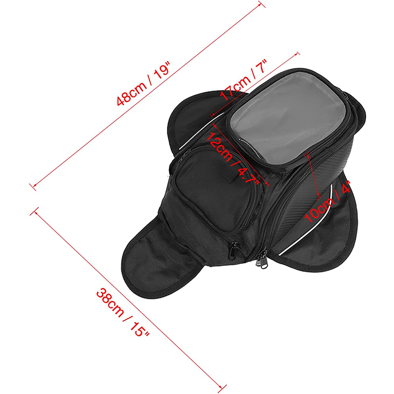 Waterproof Motor Tank Bag Black Oil Fuel Tank Bag Magnetic Motorbike Saddle Bag Single Shoulder Bag Motorcycle Backpack