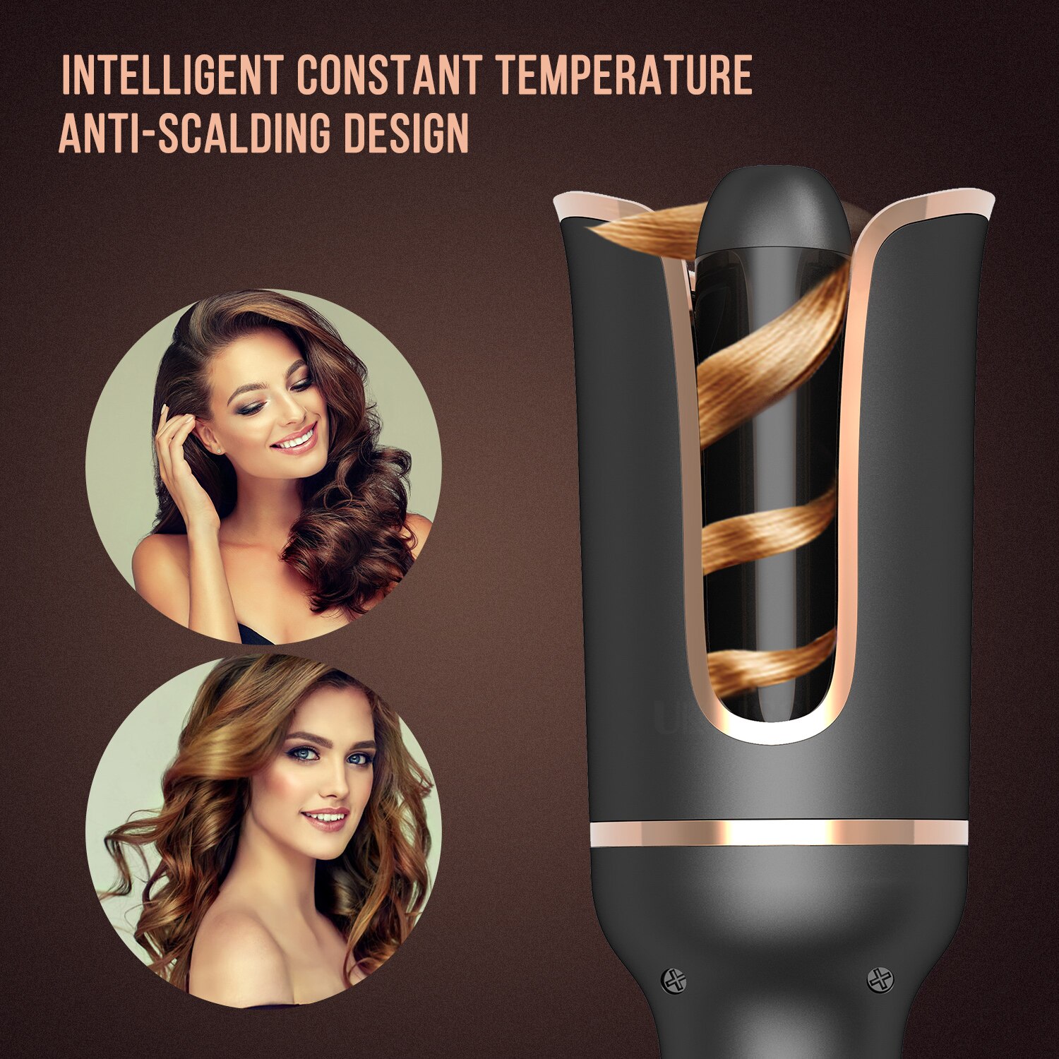 Fer à friser en céramique rotatif automatique, machine à sertir pour onduler les cheveux, appareil à chauffage rapide