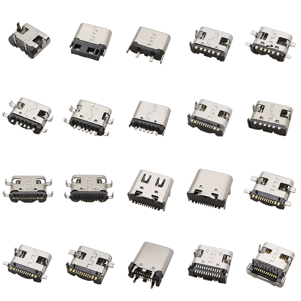 Connecteur USB Type C femelle, 2/6/16/24 broches, prise SMD SMT type-c, Port de chargement pour le soudage de PCB, adaptateur de réparation, bricolage, 10 pièces