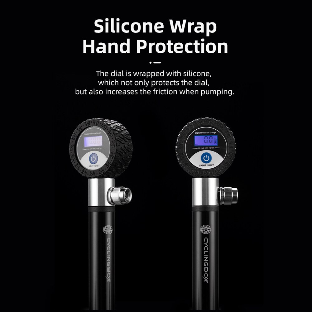 Mini Bike Pump with 4 Units Pressure Gauge for Schrader/Presta Valve 120PSI, with Accessories