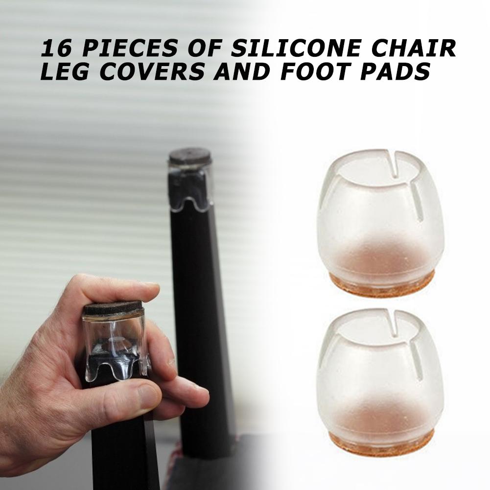 16 stk hjem skridsikker dækplade bordskammel stol bordmåtte gulvbeskyt silikone ærme holdbart møbel tilbehør