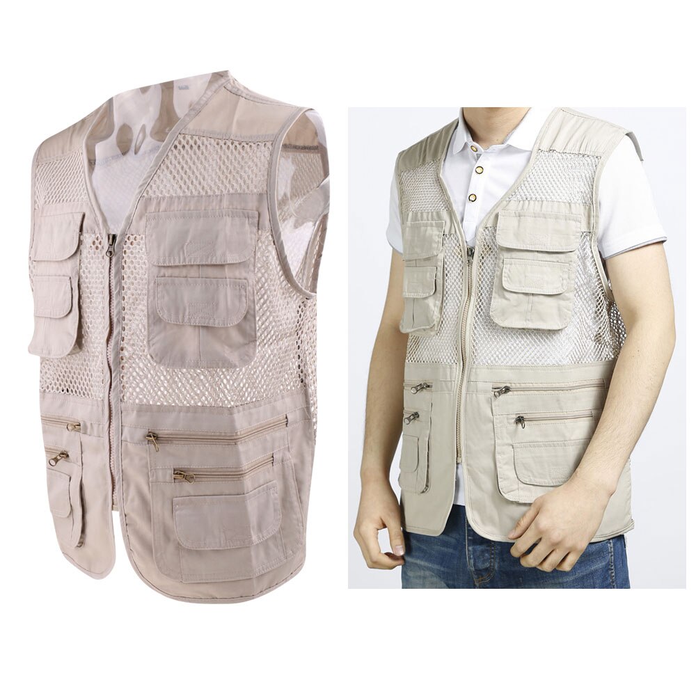 Heren Leisure Vissen Vest Fotografie Multi-Pocket Jas Nylon Quick Dry Ademend Multi Pocket Vis Vest Voor Visser