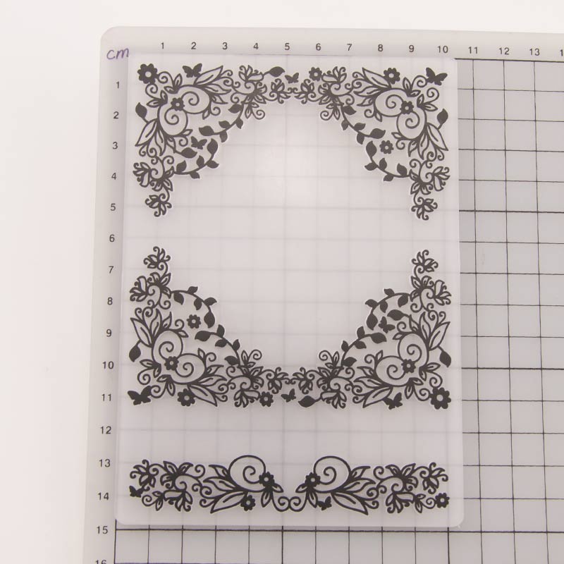 10.5x14.5cm Flower Frame Embossing folders Plastic Embossing Folder For Scrapbooking DIY Photo Album Card EM031