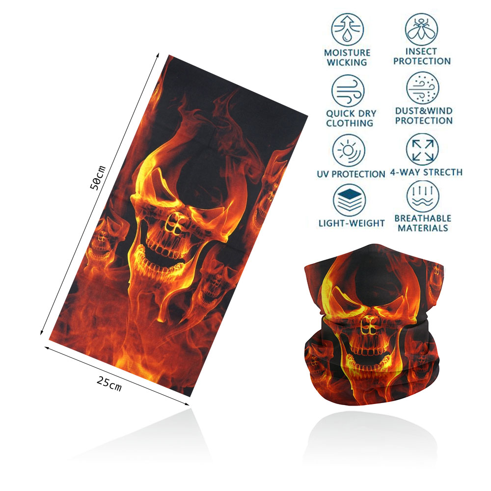 Ademend Schedel Halsbeenkap Voor Fietsen Wandelen Vissen Uv-bescherming Quickdry Zwart Bandana Mannen Vrouwen Art Printing Sjaal: Roze