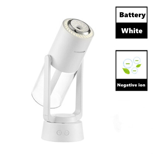 Auto-Rotate Draadloze Magic Shadow Luchtbevochtiger Usb Mist Spuiten Projector Lamp Ultrasone Cool Mist Maker Geurverspreider Voor Thuis: White