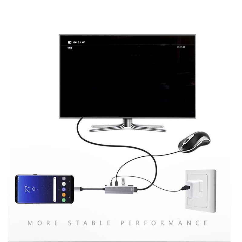 4 in 1 Hub USB3.1 a HDMI/USB3.0/PD Adattatore per Nintendo Tipo C HUB per Huawei P20 compagno di 20 Pro