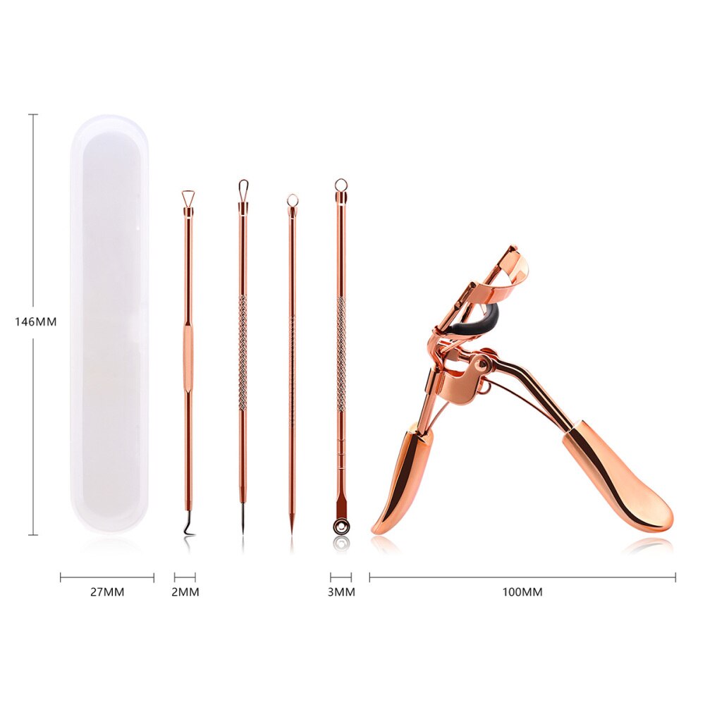 6PCS Stainless Steel Blackhead Remover Kit Comedone Extractor Tool Set For Facial Zit Popping Anti-Microbial Double-Side Treatme