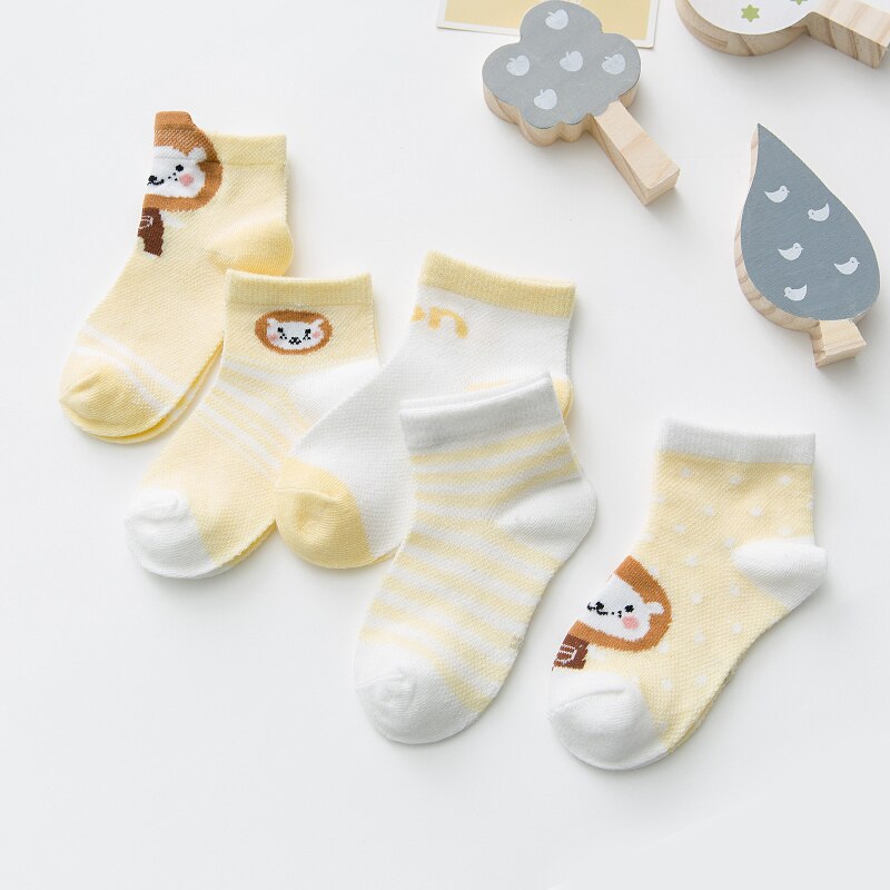 5 Paren/pak Baby Peuter Sok Vos Patroon 0-24M Mesh Katoen Zomer Sokken Voor Pasgeborenen Baby Meisje Sokken baby Sokken Voor Baby Jongens