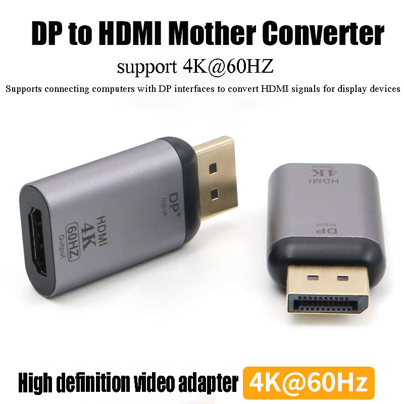 Dp till hdmi-adapter displayport-gränssnitt high-definition-anslutningskabel stationär dator värdgrafikkortskonverterare 4k 60hz