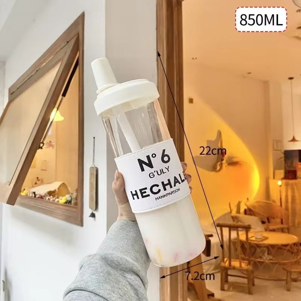 500/850 ml Waterflessen Sap Melk Plastic Beker met Deksel Stro Bubble Thee Koffiekopjes Transparante Grote Capaciteit drinkware