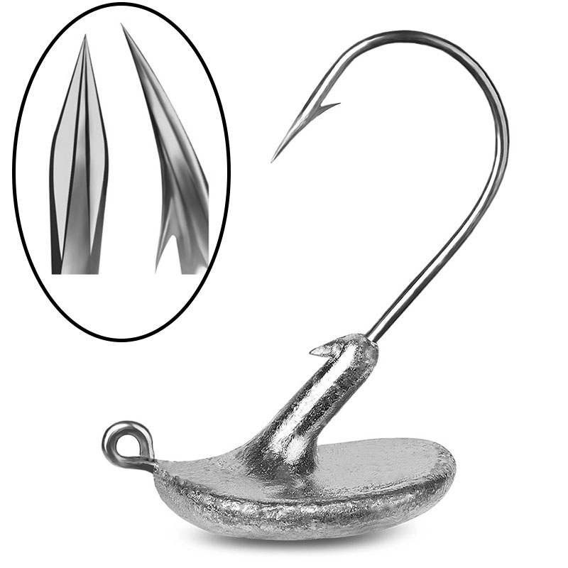 Hameçon tête de plomb pour leurre souple, accessoire de pêche, 3.5g 5g 7g 10g 14g, 5 pièces: WHITE / 14g