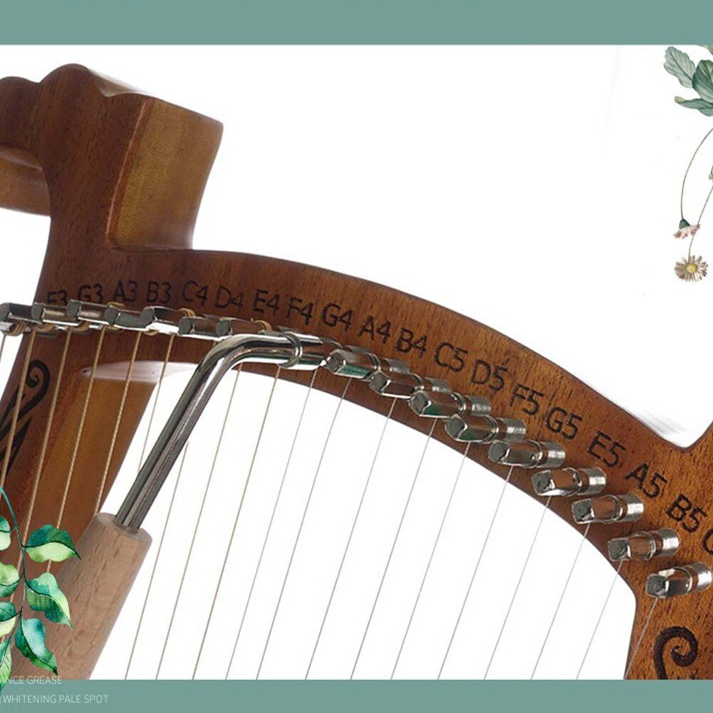 19 Snaren Lier Harp Houten Mahonie Muziek Instrument Met Stemsleutel Piano Harp Metalen Snaren Massief Houten Body