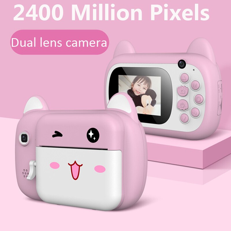 Children Camera Instant Print Camera With Thermal Photo Paper For Kids 1080P 24MP HD Digital Cameras Camera For Child