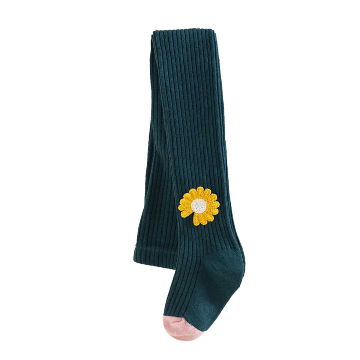 Baby Meisjes Knit Panty Winter Zacht Katoen Stretch Warm Leggings Peuter Warm Kousen Broek Daisy Bloem Panty: green / 1-2T