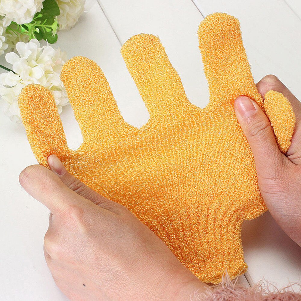 5Pcs Shower Gloves Massage Cleaning Brush Scrubber Polyester Exfoliating Wash Skin Spa Bath Gly Massage Cleaning Loofah Scrubber