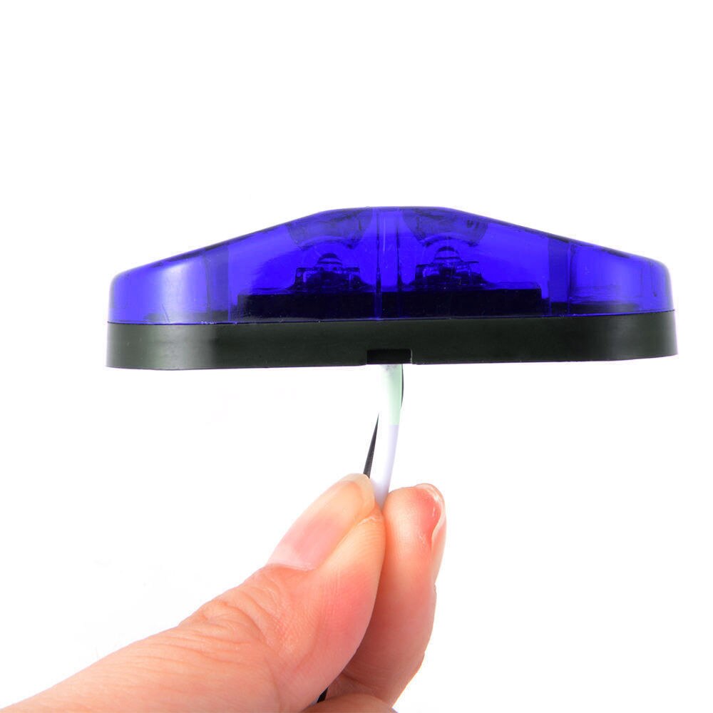 Fuleem 10PCS Blue LED 2.5INCH 2 Diode Light Oval Clearance Trailer Truck LED Side Marker Lamp 12V 24V Waterproof