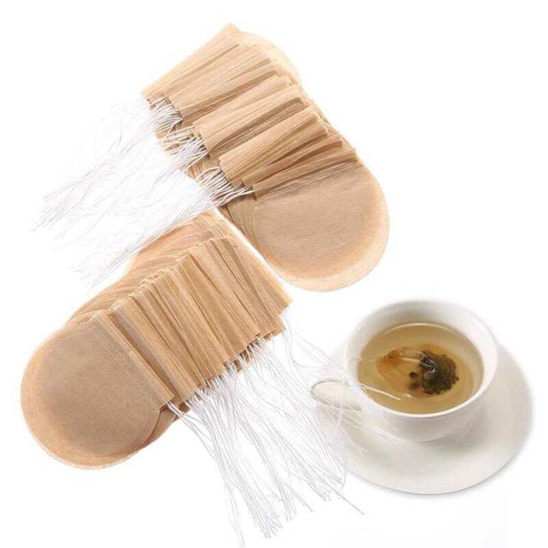 100 Pcs/Lot Disposable Tea Bags Empty Scented Tea Filter Bag With String Tie Heal Seal Paper Teabags For Herb Loose Tea Tools