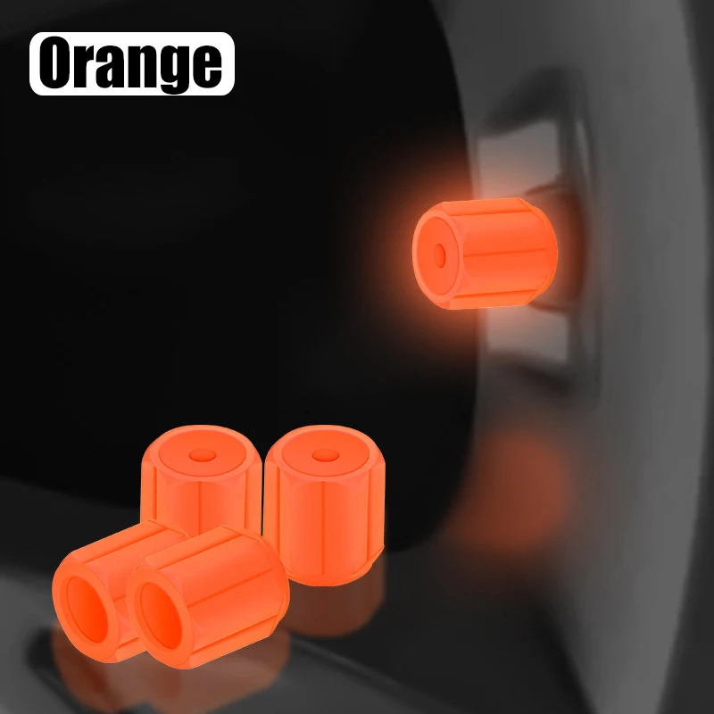 Luminous Car Tire Valve Caps Plastic Red Motorcycle Bike Tyre Valve Caps Wheel Hub Glow Decoration Dustproof Tyre Rim Stem Cover: Brown