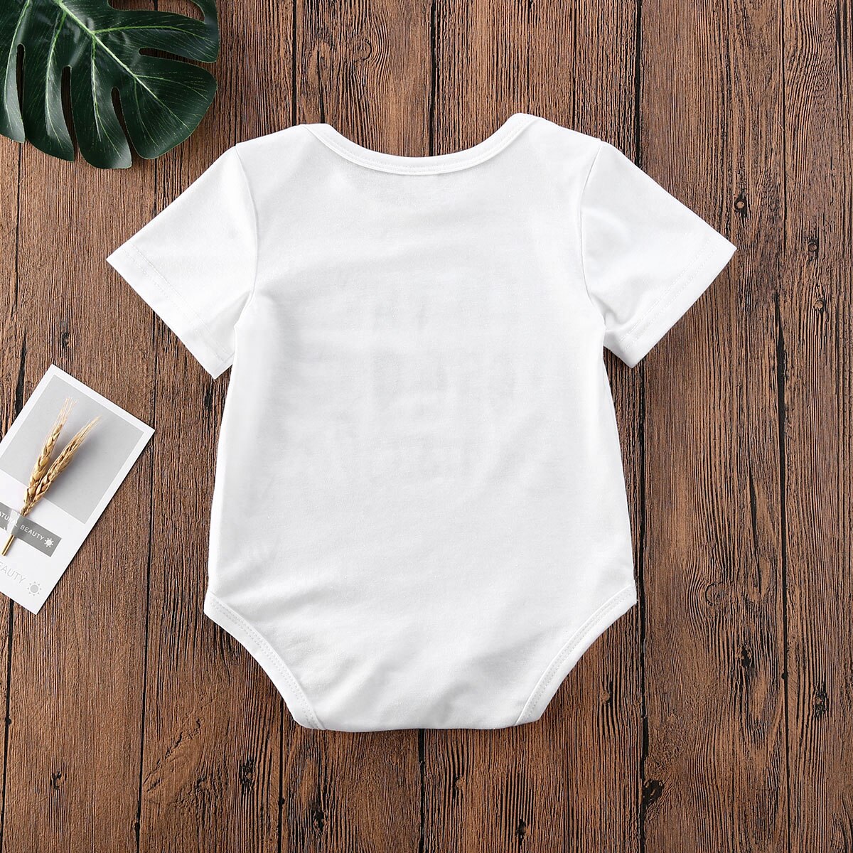 Newborn Baby Short Sleeve One-Piece Letter Print Short Sleeve Bodysuits Outfits