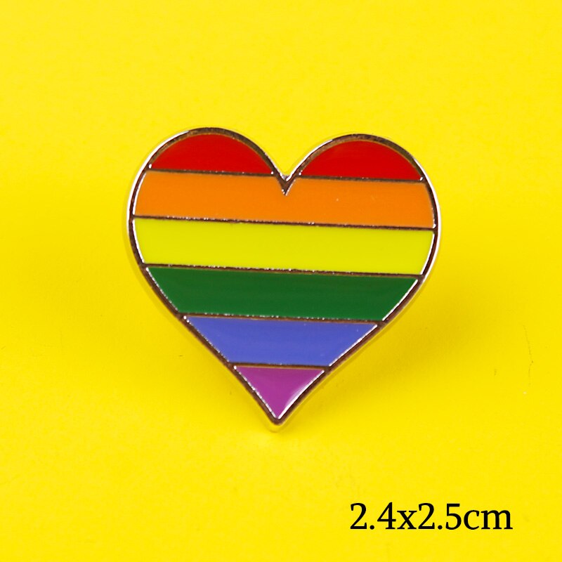 Lgbt pride rintakoru rintanappi interseksuaaliset homoneulat sydän sateenkaari liput rintakorut rintanappi farkkutakit korut lapsille naiset: Monivärinen