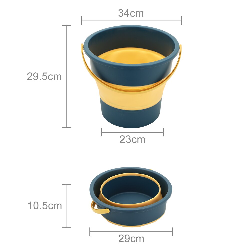 4.6L/10L/16.8L Collapsible Bucket Portable Folding Bucket PP TPE Car Washing Bucket Children Outdoor Fishing Travel Home Storage: Blue  L 16.8L