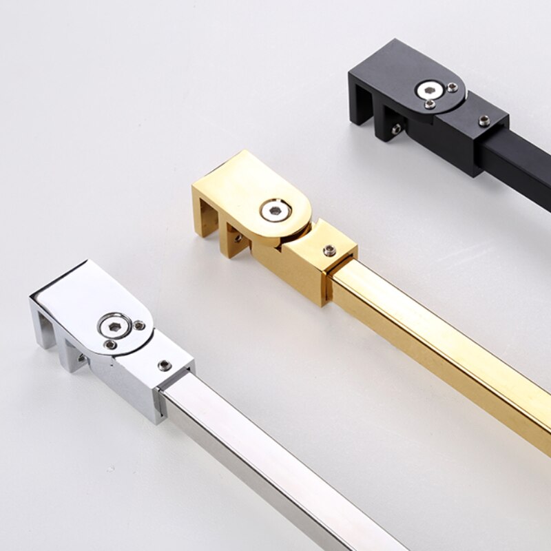 Universal adjustment shower room glass pull rod support frame stainless steel glass perforation-free fixed rod