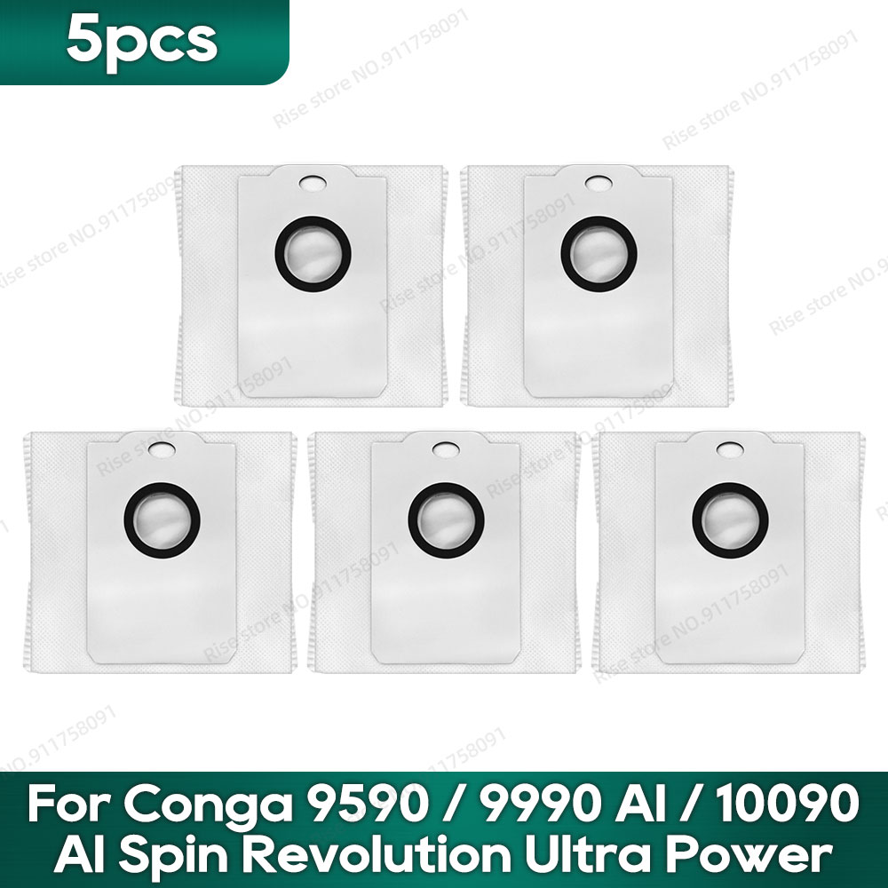Compatible para Cecotec Conga 9590 9990 AI 10090 AI Spin Revolution Ultra Power Home recambios: Filtro Hepa, Cepillo Principal, Bolsa para Polvo: Verde militar