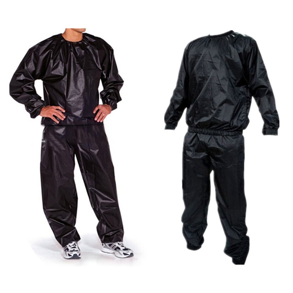 Waterproof Windproof PVC Sauna Suit Anti-Rip Training Fitness Weight Loss Sport Sauna Clothes Solid Color Gym Suit