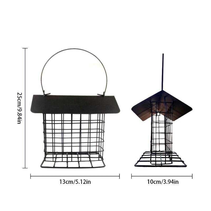 Squirrel Proof Double Suet Wild Bird Feeder with Hanging Metal Roof