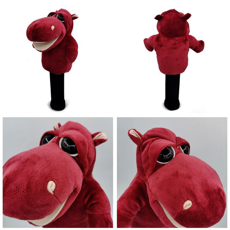 Capa de cabeça de golfe de todos os tipos de animais, capa de mascote de golfe com encaixe para madeira de bilhar, novidade, presente fofo, masculino e feminino: hippo pink