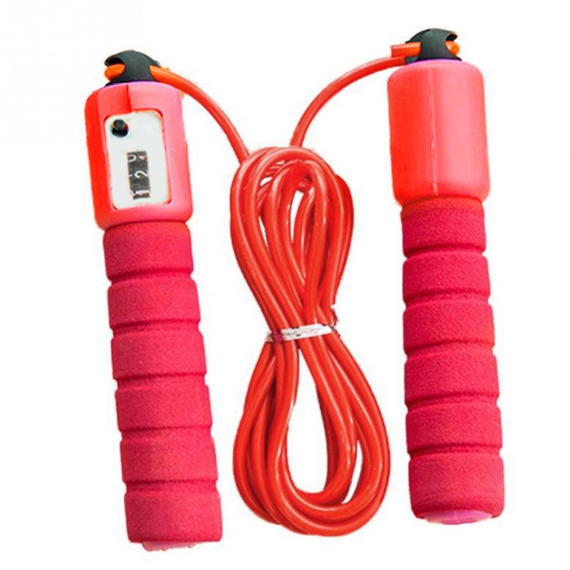 Jump Ropes with Counter Sports Fitness Adjustable Fast Speed Counting Jump Skip Rope Skipping Wire: Red