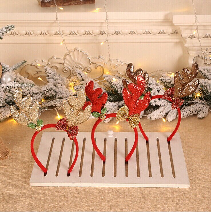 Diademas navideñas para niños, diademas de fantasía con astas de reno, cinta para el pelo, decoración festiva para , mejor ,