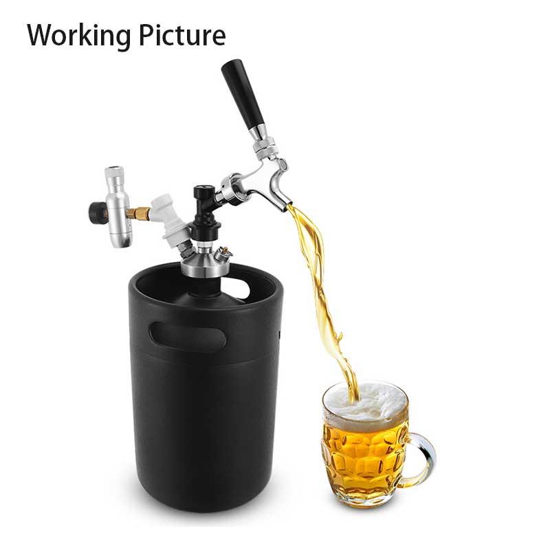 Portable 5L Mini Beer Keg,Stainless Steel Growler,Craft Beverage Dispenser For Beer,Soda,Cider, Kombucha &amp;amp; Cocktails,Black Matte