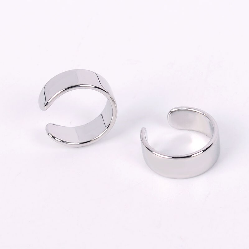 Brinco de punho geométrico feminino, brinco de clipe, sem piercing, dourado e prateado, com corrente de estrela e coração, joia de festa: 16  silver