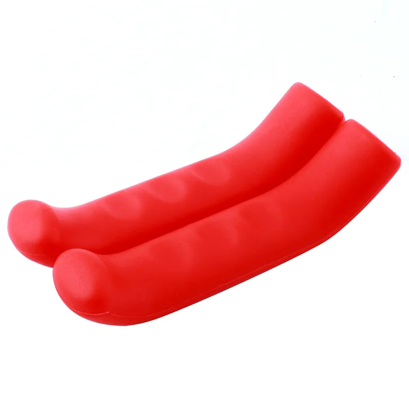 1 paire de manchons de couverture de poignée de frein de vélo, poignées de vtt en Silicone, couvercle de protection du guidon, équipement de cyclisme antidérapant, accessoires de vélo: Rouge