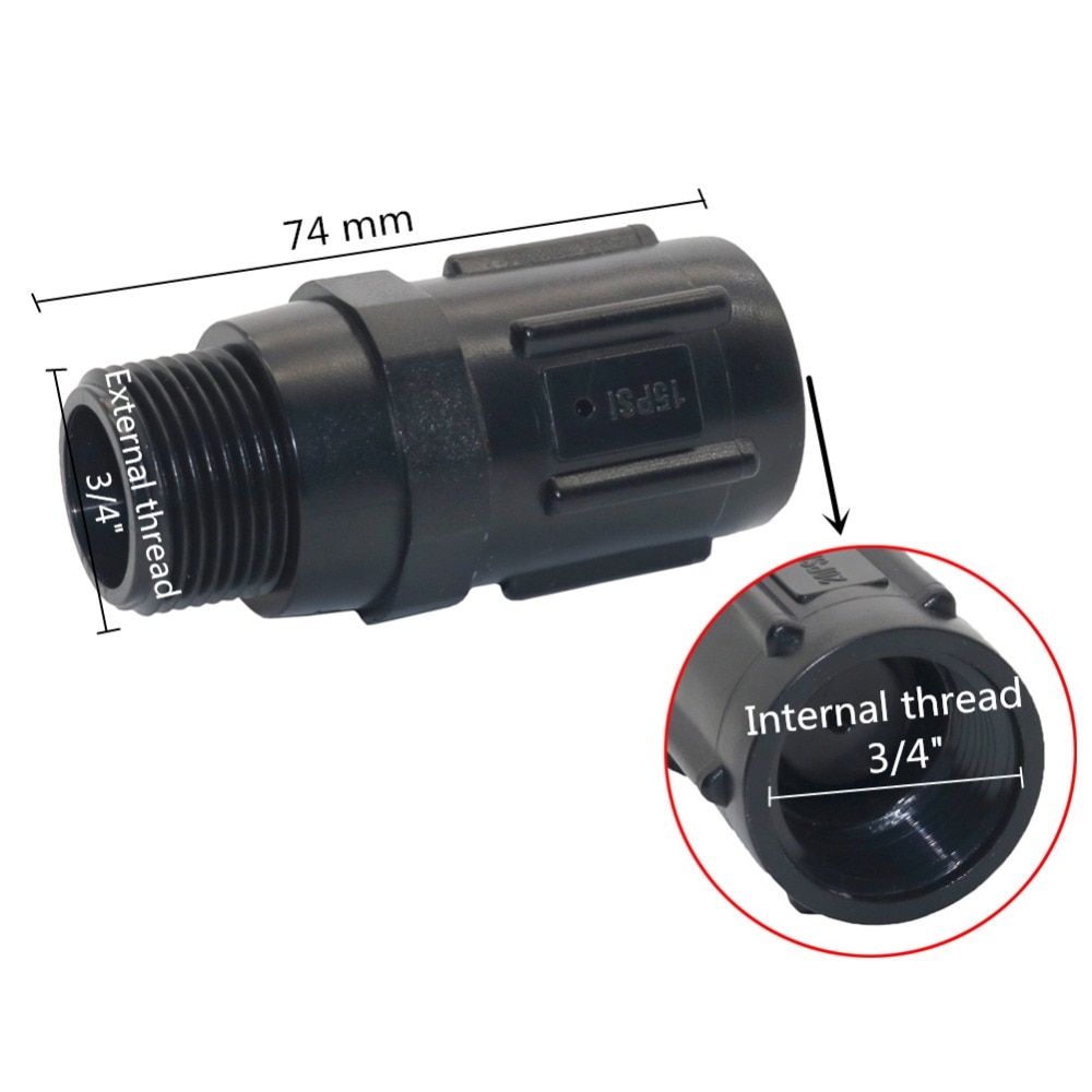 3/4 " gjenge forhåndsinnstilte trykkregulatorer 15 psi  to 45 psi vanningsrør reduserer innkommende vanntrykkadapter 2 stk.