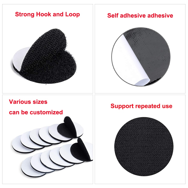 5-30Pair 60mm Round Hook and Loop Fasteners Tape Nylon Sticker Self Adhesive Mounting Double Sided Tape For Carpet Anti Slip Mat
