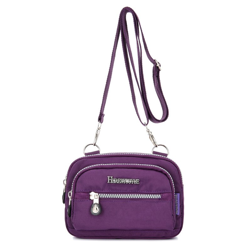 Vrouwen Messenger Bags Kleine Portemonnee Schoudertas Vrouwelijke Waterdichte Nylon Crossbody Tassen Taille Packs Handtassen: Paars