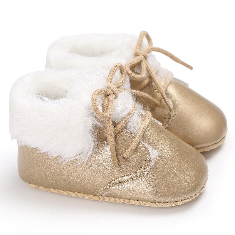 bébé -né hiver neige bottes enfant en bas âge infantile doux chaussures chaussons 0-18M: Or / 13-18 mois