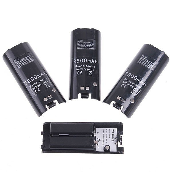 Black Charger Dock Station 4 Batterij Packs voor Nintendo Wii Afstandsbediening