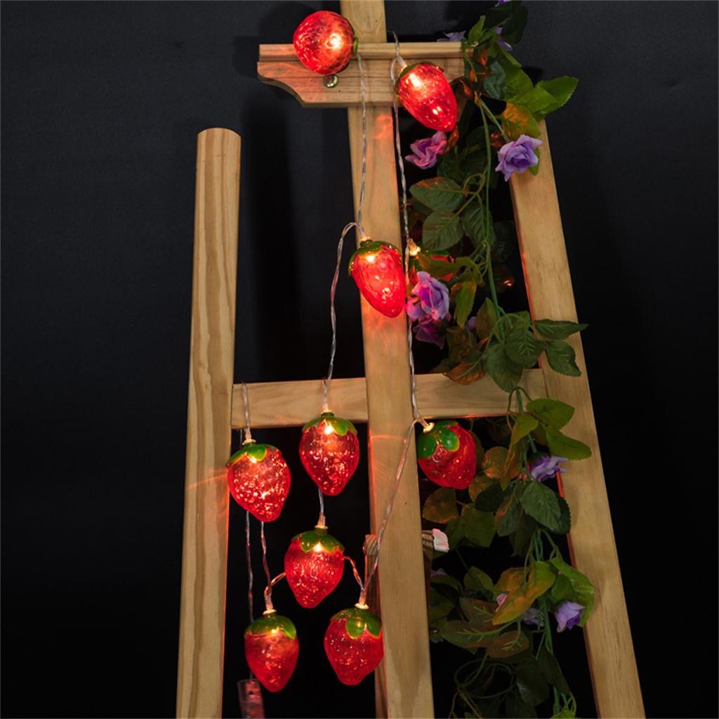 Tira de luces LED para frutas, fresa roja, decoración para habitación de niños, lámpara impermeable, Lámparas de jardín, 3,2
