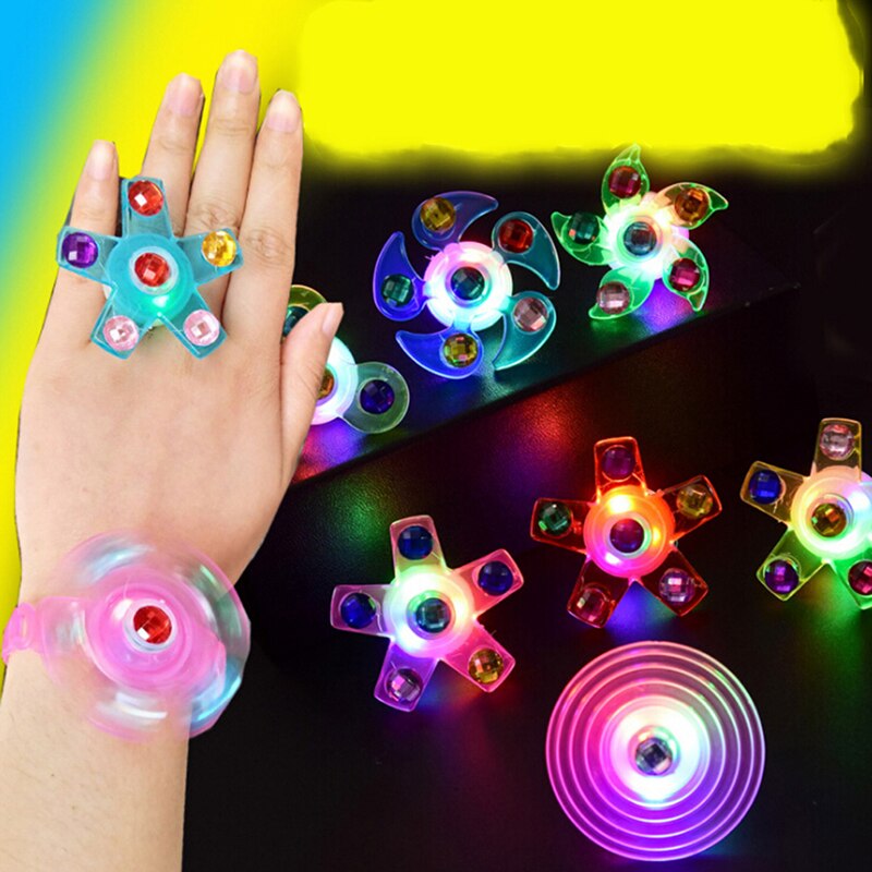 Fidget Spinner Licht Up Ring Stress Fidget Speelgoed Levert Party Gunsten